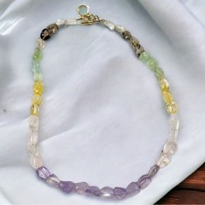 Semiprecious gemstones ombré necklace